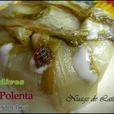 Polenta aux Endives et Roquefort; Crème de Roquefort