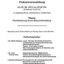 BI Fintel eV 20.6.12 Podiumsdiskussion Keimbelastung durch Massentierhaltung