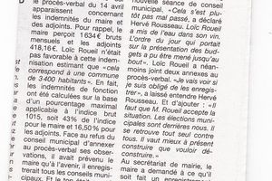 CHEMAZE: le Haut-Anjou reparle du Pv de la séance du 14 avril ou Hervé ROUSSEAU refuse toujours de retranscrire les arguments qui ne lui plaisent pas