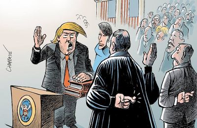 Trump les cartonnistes- dessinateurs de presse 1er mois