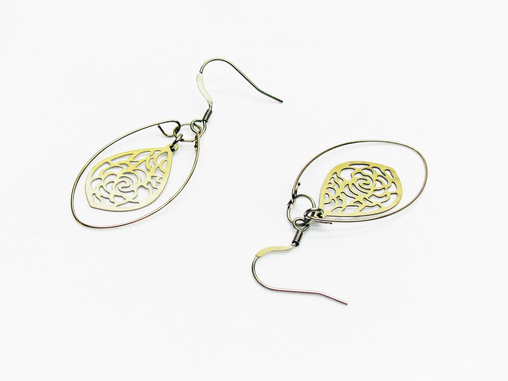 Collection boucles d'oreilles estampes en acier inoxydable