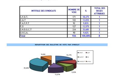 RESULTATS ELECTIONS PROS DU 6 DECEMBRE 2018 DU CDG59 AINSI QUE LA REPARTITION DES ELUS AU CDG59