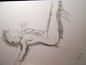 Le premier croquis 10 min et le dernier croquis 3 min de Carole !