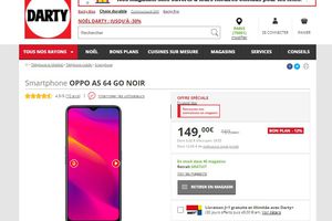 Bon plan Smartphone : OPPO A5 64 GO à 149 euros chez Darty