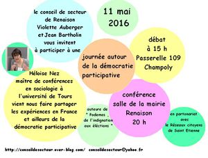 débat conférence , le 11 mai à Champoly et Renaison avec Héloise Nez