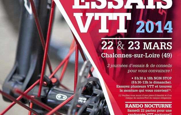 Week end essai VTT  22 & 23 Mars 2014 Chalonnes / Loire