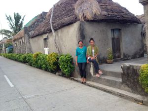 At the Cervillion Homestay with Nany Diling (pink) and neighbors.