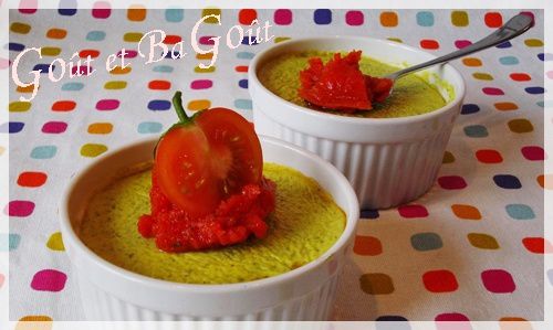 MOUSSE DE COURGETTES AU BOURSIN ET GELÉE TOMATE-POIVRON