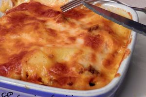 Patates douces / PdT / Viande hachée au Curcuma gratinées