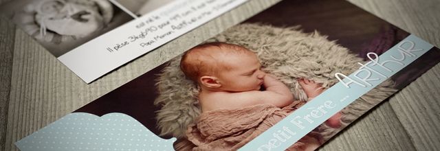 Le faire part de naissance du petit Arthur ... photographie Milhange (Saintes)