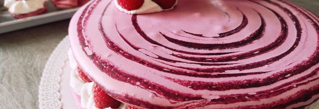 Macaron géant à la framboise