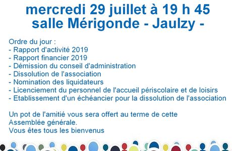 Assemblée générale extraordinaire du 29 juillet 2020