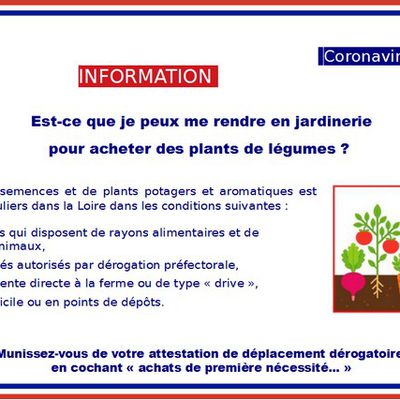 Informations importantes de la Préfecture de la Loire aux jardiniers