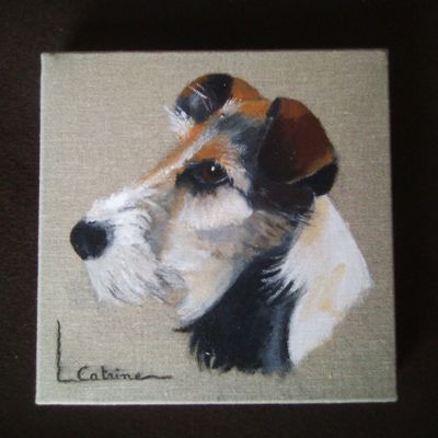Léon : Portrait de chien à l'acrylique