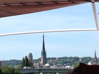 Les ponts et le centre ville de Rouen, vus de la Seine