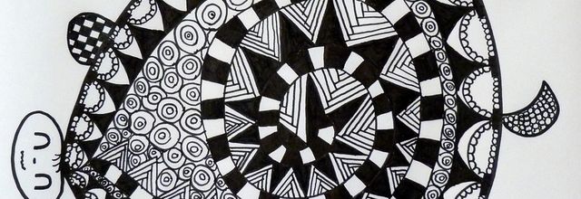 Tortue en zentangle