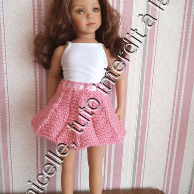 tuto gratuit poupée Maru et grandes poupées: jupe plissé soleil