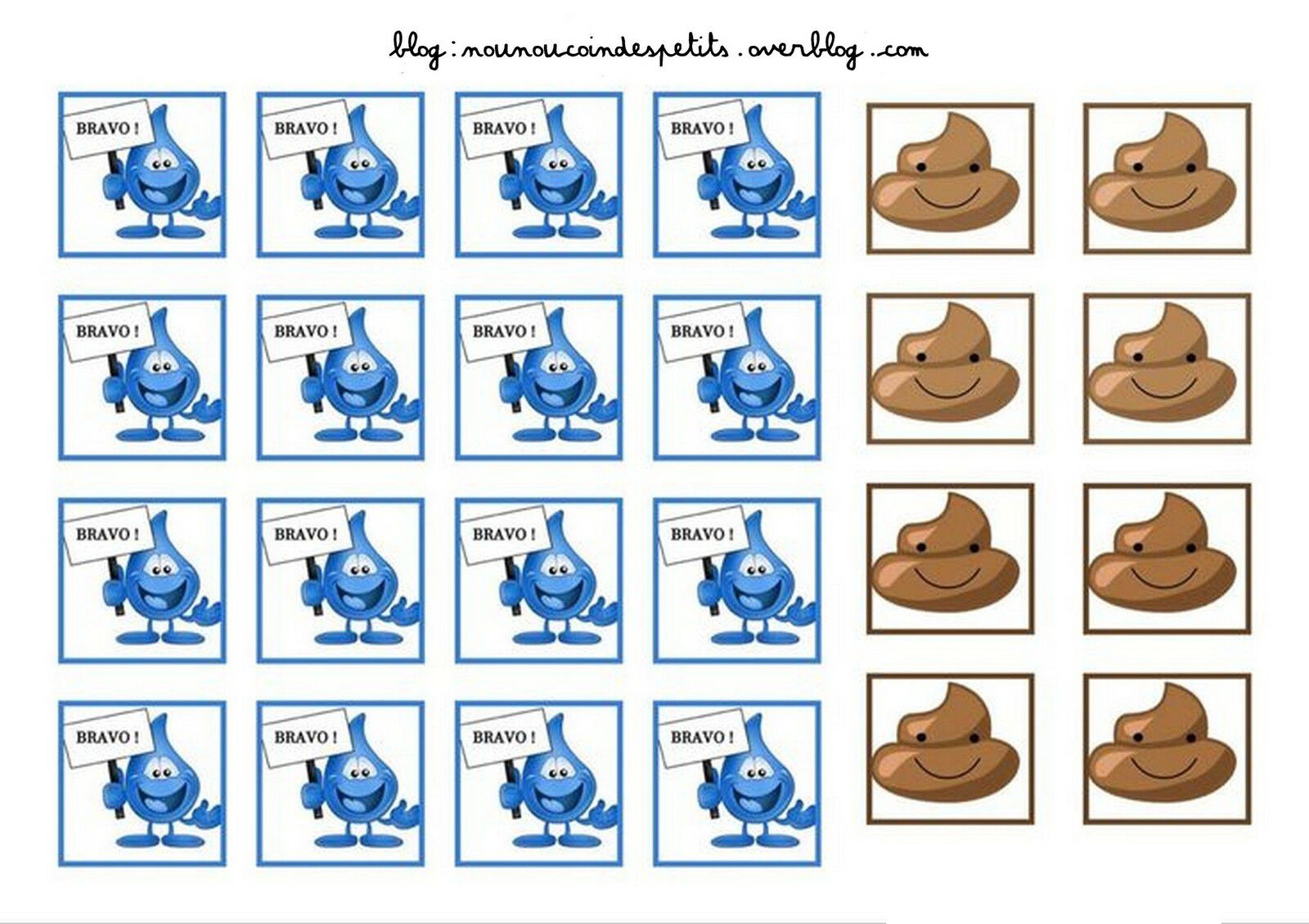 Tableau Apprentissage de la propreté .. - Le blog de nounoucoindespetits