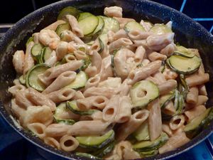 One pot Pasta aux courgettes et crevettes