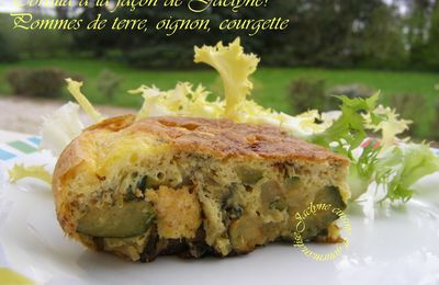 Tortilla à la façon de Jaclyne! Pommes de terre, oignon, courgette (Maïzéna + levure) Plat ou mises en bouche