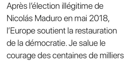 Emmanuel Macron soutient officiellement le coup d'état contre le Venezuela