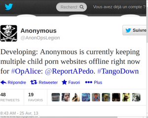  Opération Alice: Anonymous cibles des sites pédo-pornographie