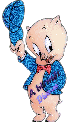 A bientôt - Bisous - Cochon - Porky - Gif scintillant - Gratuit