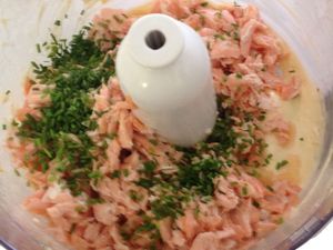 Préparation des rillettes de saumon 