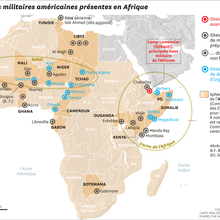 Carte de la présence militaire américaine en Afrique