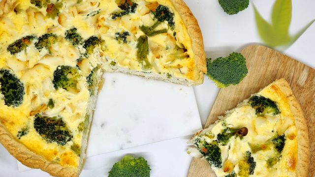 Quiche brocoli, poisson et fromage frais