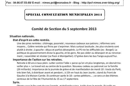 INFO SECTION N° 55 - SEPTEMBRE 2013