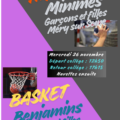 Journée Matches Basket BG/BF - Handball MG/MF