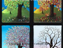 "3 pommiers, 4 saisons" 4 X (22 X 16) © Catherine Musnier 