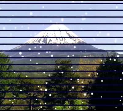 Illusion d'optique : il neige plus ou moins vite sur le mont Fuji