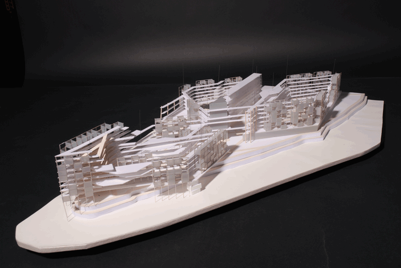 quelques unes des maquettes issues d'une Diplôme d'Etat d'Architecture à Paris Val-de-Seine