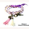 Bracelet Triple Tressé Coton Daim Coloris Ton Rose & Bronze