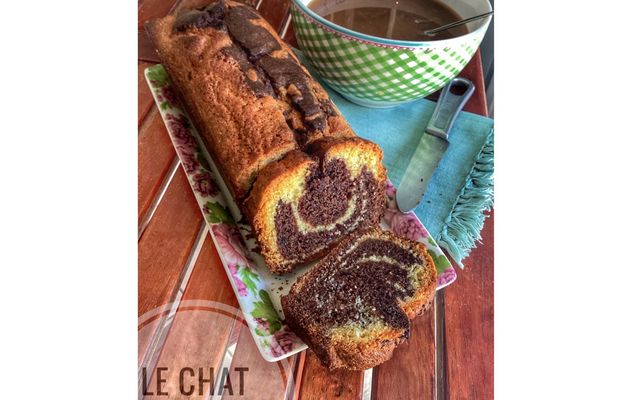 Cake marbré vanille chocolat 