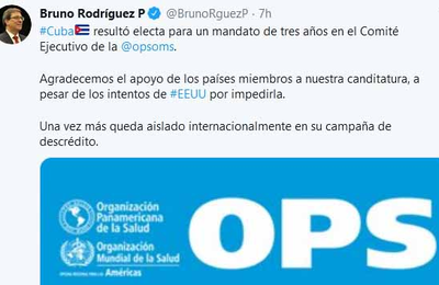 Bruno Rodríguez salue l’élection de Cuba au Comité exécutif de l'OPS-OMS