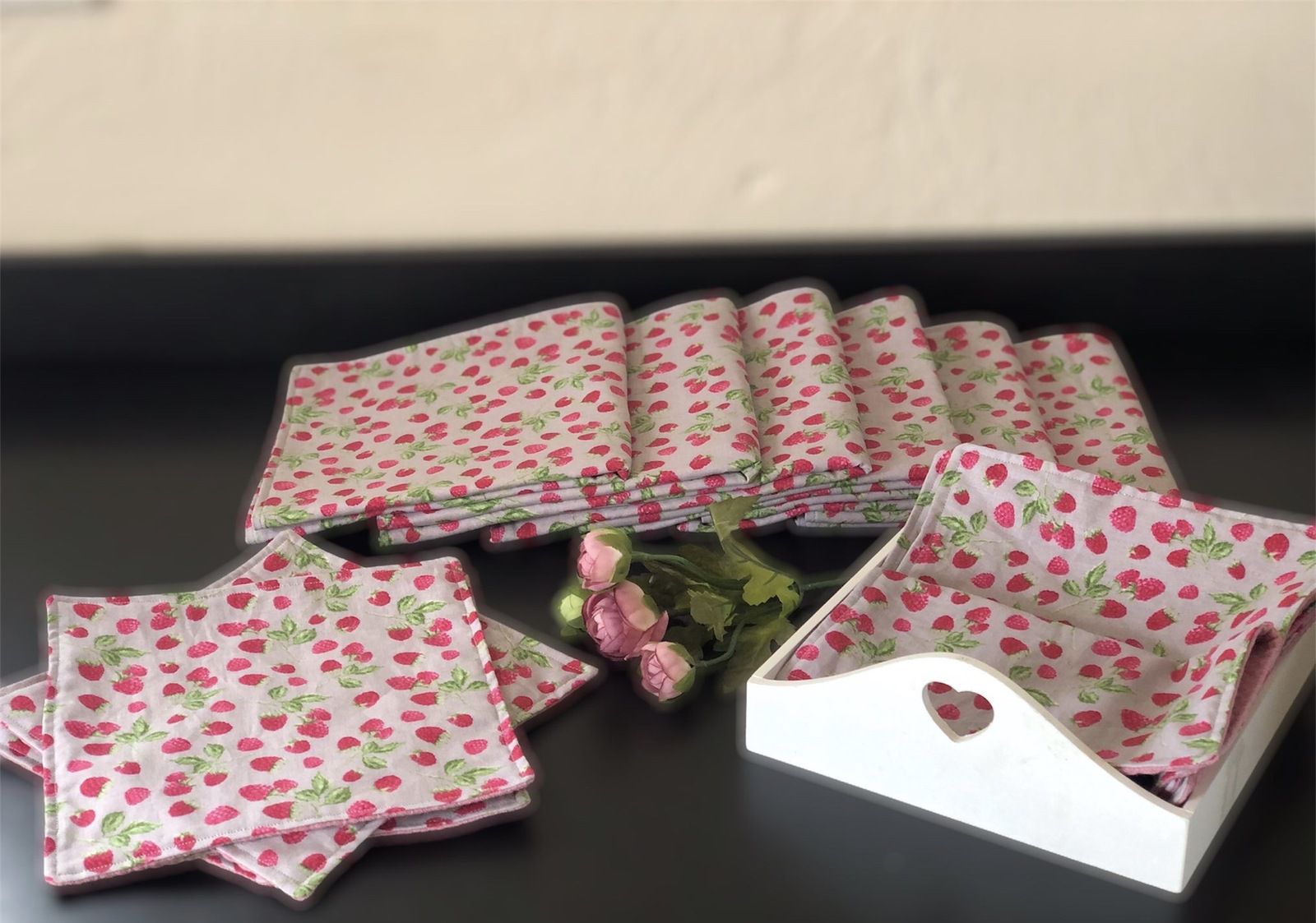 petites serviettes de table en tissu fait main couture facile 