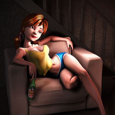 Fille - Rousse - Sexy - Cartoon 3D - Artwork - Andrew Hickinbottom