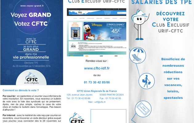 Adhésion CFTC Ile de France - Club Exclusif