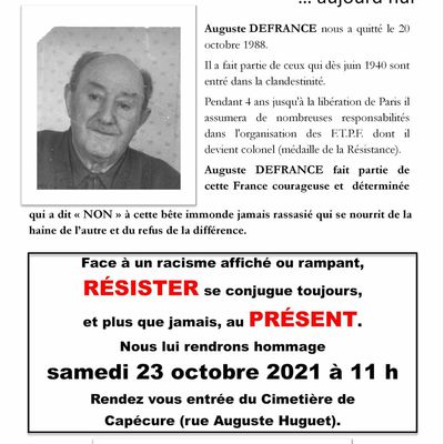 Boulogne-sur-Mer : le PCF rendra hommage à Auguste Defrance samedi 23 octobre