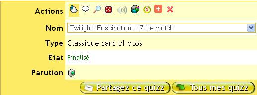 Quizz 69 : Twilight - Fascination - Chapitre 17