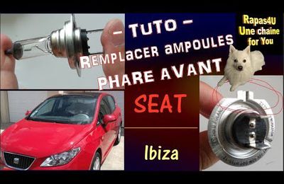 Comment CHANGER une AMPOULE sur une SEAT IBIZA - Phare avant // TUTO Rapas4U