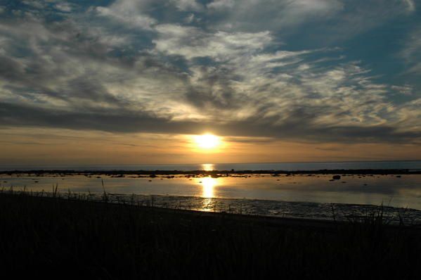 coucher de soleil sur la baie de Cap-Chat