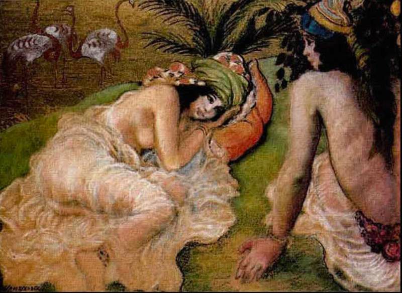 huiles et gouaches ,fond d'or de Georges Manzana Pissarro