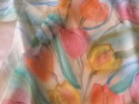 écharpes en mousseline,60x180 cm,peinture soie à main levée
