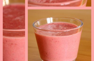 Smoothie fraise, miel et lait de soja