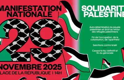 Manifestation nationale Solidarité Palestine à Paris samedi 29 novembre