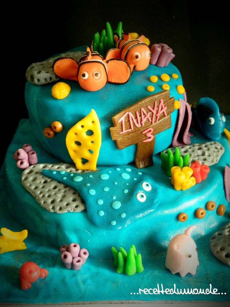 Gateaux Nemo 3d Pate Amande Nemo S Cake Inaya 3ans Recette Du Monde